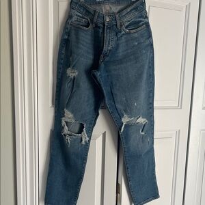 Distressed Blue Jeans